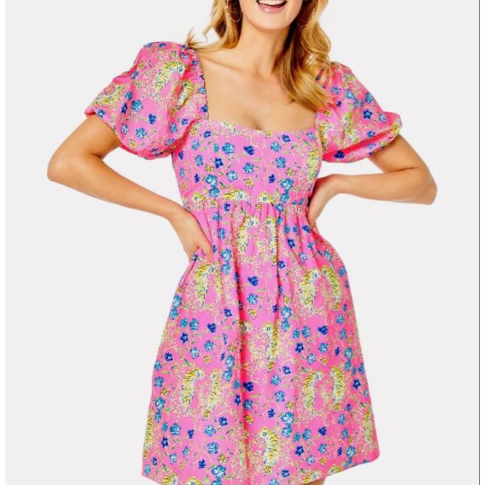Lilly Pulitzer Kay dress prosecco pink Tigress Garden size 14 - Picture 6 of 6
